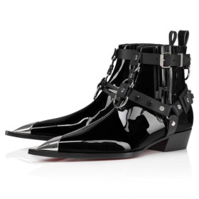 Christian Louboutin Chesteviss Boots Patent Leather Black