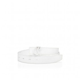 Christian Louboutin Cl Logo Belt Calf Leather Bianco
