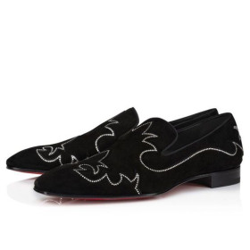 Christian Louboutin Dandysiago Loafers Veau Velours And Strass Black