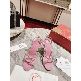 Christian Louboutin Emilie Strass Suede Sandals CL Shoes