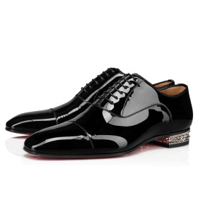 Christian Louboutin Greggyrocks Oxfords Shoes Patent Leather Black
