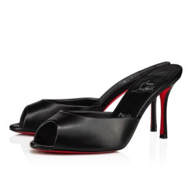 Christian Louboutin Me Dolly 85 Mm Mules Nappa Leather Black CL Shoes Store