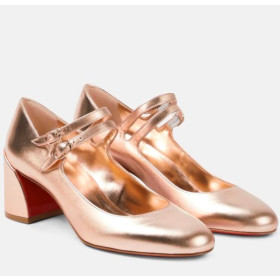 Christian Louboutin Miss Jane Pumps 55mm Iridescent Leather Gold
