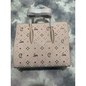 Christian Louboutin Paloma Medium Top Handle Bag Calf and Spikes Loubinthesky Pink