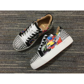 Christian Louboutin Vieirissima 2 Orlato Flat Patent Sapeur Sneakers Multicolor