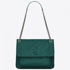 Saint Laurent Medium Niki Bag Turquoise Vintage Leather Saint Laurent Bags