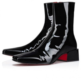Christian Louboutin Alleo Boot Low Boots Patent Calf Leather Black Christian Louboutin Shoes