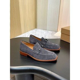 Christian Louboutin Chambelimoc Loafers Suede Calf Leather Smoke Gray