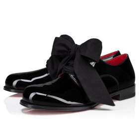Christian Louboutin Derloon Derbies Patent Calf Leather Black Christian Louboutin Shoes