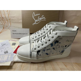 Christian Louboutin Louis High-Top Sneakers Calf Leather White Christian Louboutin Shoes