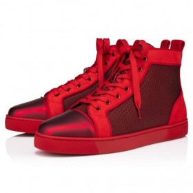 Christian Louboutin Louis High-Top Sneakers Patent Calf Leather Loubi Christian Louboutin Shoes