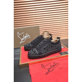 Christian Louboutin Louis Junior PI Version Strass Sneakers Black Christian Louboutin Shoes