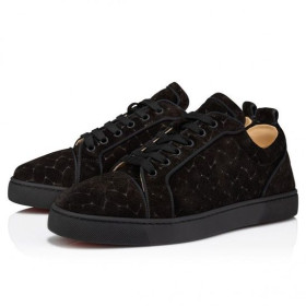 Christian Louboutin Louis Junior Sneakers Braided Calf Leather Black Christian Louboutin Shoes