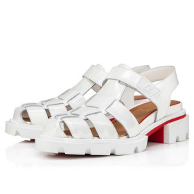 Christian Louboutin Meduzz Sandals Calf Leather White Christian Louboutin Shoes