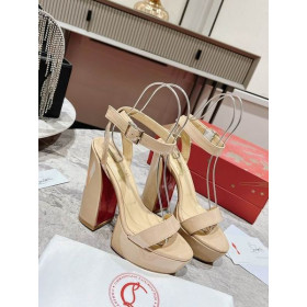 Christian Louboutin Movida Sabina 130 Mm Sandals Patent Calf Leather Nude