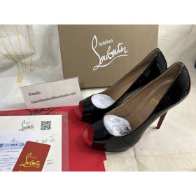 Christian Louboutin New Very Prive Pumps 120mm Patent Leather Black Red