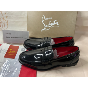 Christian Louboutin No Penny Loafers Patent Calf Black Christian Louboutin Shoes