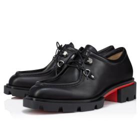 Christian Louboutin Our Pabelito Derbies Calf Leather Black Christian Louboutin Shoes
