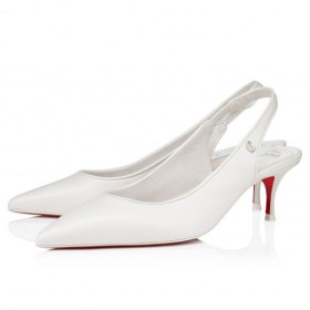 Christian Louboutin Sporty Kate Sling 55 Mm Sling Back Pumps Nappa Leather Bianco Christian Louboutin Shoes