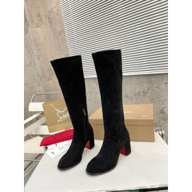 Christian Louboutin Stretchadoxa Botta Alta 70MM Boots Veau Velours Black