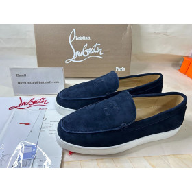 Christian Louboutin Varsiboat Boat Shoes Calf Leather Marine Christian Louboutin Shoes