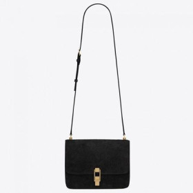 Saint Laurent Carre Satchel Bag Black Suede Leather Saint Laurent Bags