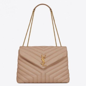 Saint Laurent Loulou Medium Bag Beige Matelasse Leather Saint Laurent Wallets