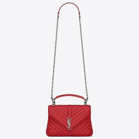 Saint Laurent Medium College Bag Red Goatskin Leather Saint Laurent Bags