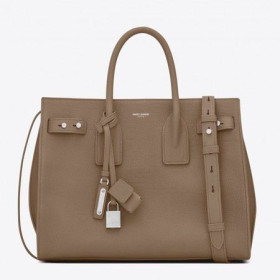 Saint Laurent Small Sac de Jour Souple Bag Taupe Grained Leather