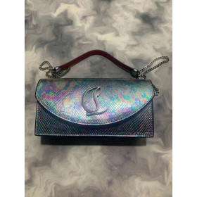 Christian Louboutin Loubi54 CL Leather Clutch Shoulder Bag Metallic Christian Louboutin Bags