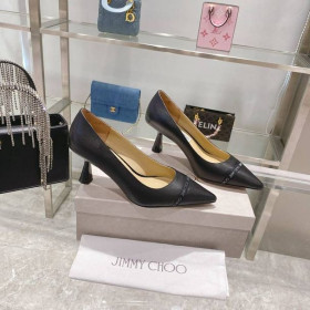 Jimmy Choo Rene 65 Pointed Pumps Logo-Woven Ribbon Black