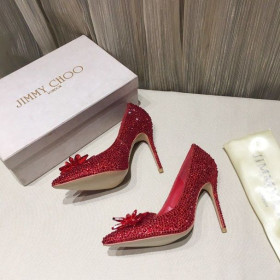Jimmy Choo Cristais Cinderella 105mm Pumps Red