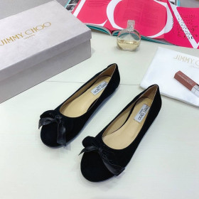 Jimmy Choo Flats Suede Bow Tie Black