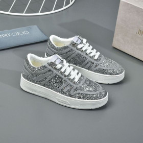 Jimmy Choo Hawaii F Low Top Sneakers Silver Grey