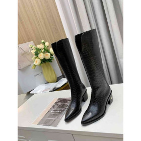 Jimmy Choo Knee Boot 50mm Embossed Leather Black