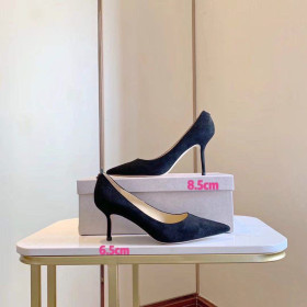 Jimmy Choo Love Suede Pumps JC Emblem Black