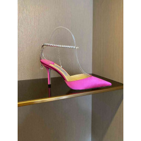 Jimmy Choo Saeda 85mm Pumps Suede Crystal Embellishment Rose