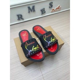 Christian Louboutin Painted Spikes Slippers Men Slides Christian Louboutin Shoes