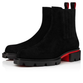 Christian Louboutin Cheney Walk Ankle Boots Suede Black Christian Louboutin Boots