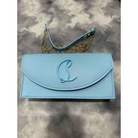 Christian Louboutin Loubi54 Clutch Nappa Leather Blue Christian Louboutin Bags