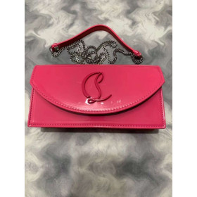 Christian Louboutin Loubi54 Clutch Patent Leather Rose Pink