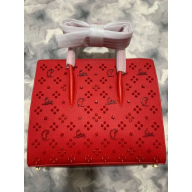 Christian Louboutin Paloma Medium Top Handle Bag Calf and Spikes Loubinthesky Red Christian Louboutin