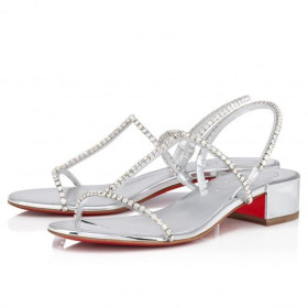 Christian Louboutin Simple Queenie Sandal 25 Mm Sandals Silver Christian Louboutin Shoes