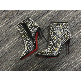 Christian Louboutin So Full Kate Ankle Boots 100mm Stud Embellished Calf Black