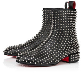 Christian Louboutin Spikeasy Booty Boots Nappa Leather Black