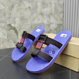 Christian Louboutin Surf Flat Sandals Rubber Blue Christian Louboutin Shoes