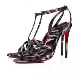 Christian Louboutin Tangueva 100 Mm Strappy Sandals Nappa Leather Quagga Multicolor Christian Louboutin Shoes