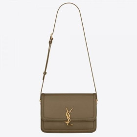 Saint Laurent Solferino Medium Bag Khaki Calfskin