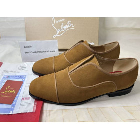 Christian Louboutin Alpha Male Derbies Veau Velours Brown Christian Louboutin Shoes