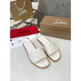 Christian Louboutin CL Mule Calf Leather White CL Shoes